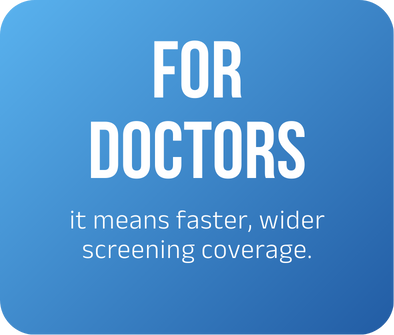 A person having their eye screened with Lunera